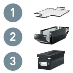 Leitz Petite Boîte De Rangement En Carton A5+ Avec Couvercle -Outils De Stockage boite de rangement noire en carton click store wow a5 leitz 3