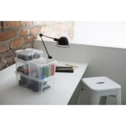 Boîte De Rangement En Plastique Avec Couvercle 3,6 Litres -Outils De Stockage boite de rangement plastique avec couvercle 36 l classic smartstore 5