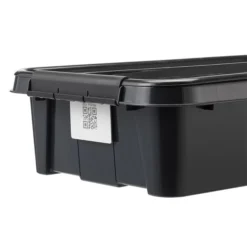Boîte Plate Solide 31 Litres En Plastique Recyclé ProBox -Outils De Stockage boite de rangement plate noire 31 l en plastique recycle probox plast team 2