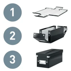 Leitz Boîte En Carton Pour CD Click & Store WOW -Outils De Stockage boite de rangement pour cd click store wow jaune 1 2