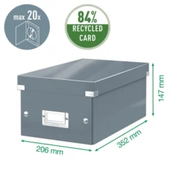 Leitz Boîte Design En Carton Pour DVD Wow 7 Leitz Boîte Design En Carton Pour DVD Wow -Outils De Stockage boite de rangement pour dvd click store jaune 1 3