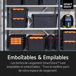 Boîte De Rangement Professionnelle Solide 32 Litres -Outils De Stockage boite de rangement professionnel 32 l noire pro 31 smartstore 3