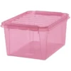 Boîte De Rangement Grise Rose Ou Bleue Avec Couvercle 32 Litres