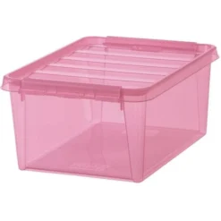 Boîte De Rangement Rose Transparente 14 Litres