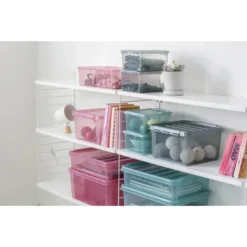 Boîte De Rangement Rose Transparente 14 Litres -Outils De Stockage boite de rangement rose transparente 14 litres 4