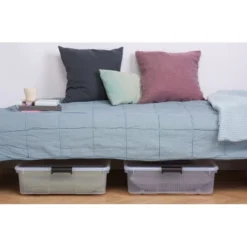 Boîte De Rangement Sous Lit à Roulettes 49 Litres -Outils De Stockage boite de rangement sous lit a roulettes 49 litres 2