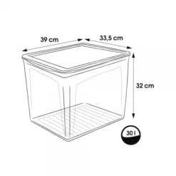 Keeeper Boîte De Rangement Transparente Avec Aération Pour Vêtements 30 Litres -Outils De Stockage boite de rangement transparente 30 l bea keeeper 2