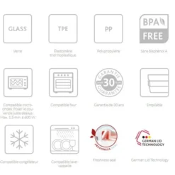 Grande Boîte Alimentaire En Verre 2 L Clip&Close Emsa -Outils De Stockage boite hermetique en verre 2 l clip close emsa 2