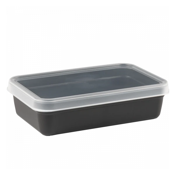 Boîte Hermétique Rectangulaire Noire 0,95 L + Couvercle Transparent - Lot De 10 1 Boîte Hermétique Rectangulaire Noire 0,95 L + Couvercle Transparent - Lot De 10