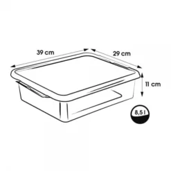 Keeeper Boîte Transparente Plate 8,5 Litres ClipBox -Outils De Stockage boite transparente plate 85 l clipbox lara keeeper 2