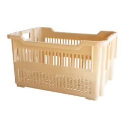 Caisse à Viennoiseries Ajourée Empilable Emboîtable 565 X 380 X 320 mm - 43 L - Beige