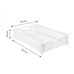 Caisse Ajourée 590 X 385 X 120 Mm 22 L - Blanc -Outils De Stockage caisse ajouree 590 x 385 x 120 mm 22 l blanc 2