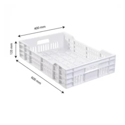 Caisse Ajourée 600 X 400 X 135 Mm 25 L - Blanc -Outils De Stockage caisse ajouree 600 x 400 x 135 mm 25 l blanc 2