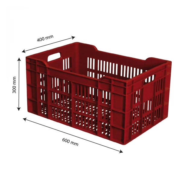 Caisse Ajourée 600 X 400 X 300 Mm 60 L - Brique 2 Caisse Ajourée 600 X 400 X 300 Mm 60 L - Brique – Image 2