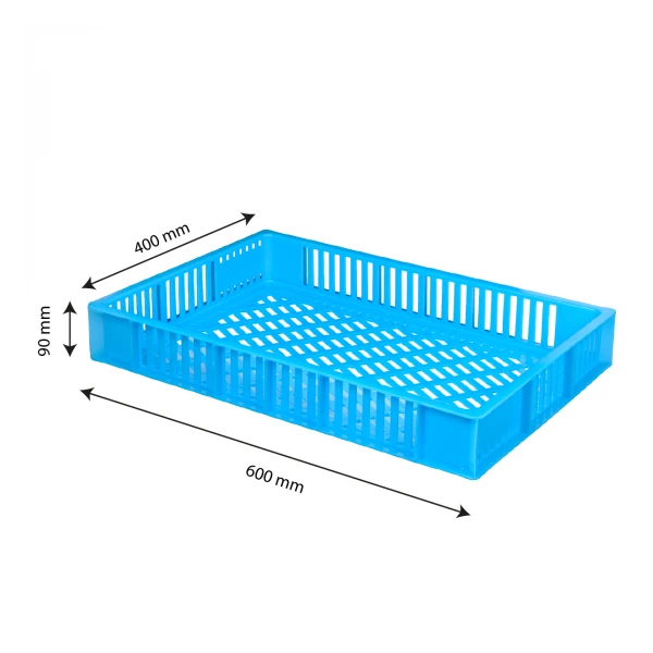 Caisse Ajourée 600 X 400 X 90 Mm 15 L - Bleu 2 Caisse Ajourée 600 X 400 X 90 Mm 15 L - Bleu – Image 2