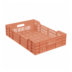 Caisse Ajourée Avec Poignées Empilable 600 X 400 25 L - Terracotta