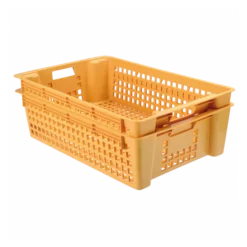 Caisse Ajourée Empilable Emboitable 600 X 380 X 155 Mm 28 L - Beige -Outils De Stockage caisse ajouree empilable emboitable 600 x 380 x 155 mm 28 l beige 2