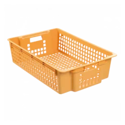 Caisse Ajourée Empilable Emboitable 600 X 380 X 155 Mm 28 L - Beige