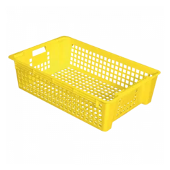 Caisse Ajourée Empilable Emboîtable 600 X 380 X 155 Mm 28 L - Jaune