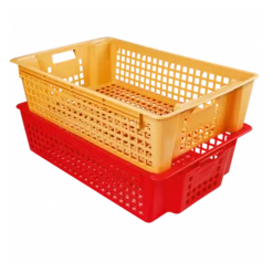 Caisse Ajourée Empilable Emboîtable 600 X 380 X 155 Mm 28 L - Rouge -Outils De Stockage caisse ajouree empilable emboitable 600 x 380 x 155 mm 28 l rouge 2