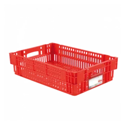 Caisse Ajourée Empilable Emboitable 600 X 400 X 146 Mm HACCP - 27 L - Rouge