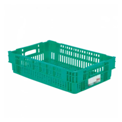 Caisse Ajourée Empilable Emboitable 600 X 400 X 146 Mm HACCP - 27 L - Vert
