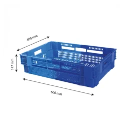 Caisse Ajourée Empilable Emboitable 600 X 400x 147 Mm Bicolore 26 L - Bleu/bleu -Outils De Stockage caisse ajouree empilable emboitable 600 x 400 x 147 mm bicolore 26 l bleu bleu 2