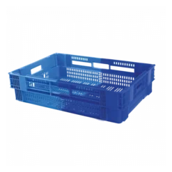 Caisse Ajourée Empilable Emboitable 600 X 400x 147 Mm Bicolore 26 L - Bleu/bleu