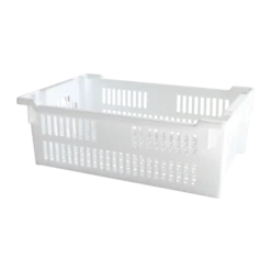 Caisse Ajourée Empilable Emboîtable 600 X 400 X 200 Mm - 30 L - Blanc