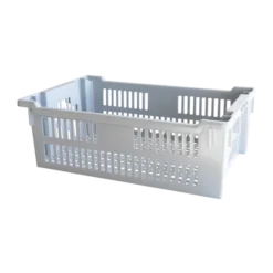 Caisse Ajourée Empilable Emboîtable 600 X 400 X 200 Mm - 30 L - Gris