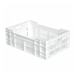 Caisse Ajourée Fond Plein 600 X 400 X 200 Mm 40 L - Blanc