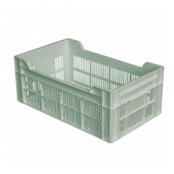 Caisse Ajourée Sans Poignée Empilable 500 X 300 20 L - Vert Amande