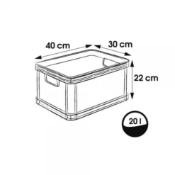 Keeeper Caisse Plastique Solide Empilable 20 Litres -Outils De Stockage caisse de rangement 20 l gris clair robert keeeper 2