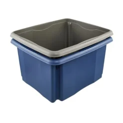 Keeeper Bac De Rangement Bleu En Plastique Recyclé 24 Litres -Outils De Stockage caisse de rangement 24 l bleu plastique recycle emil keeeper 5