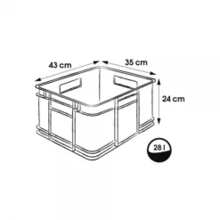 Keeeper Caisse De Rangement Empilable En Plastique Recyclé 28 Litres -Outils De Stockage caisse de rangement 28 litres euro box xl plastique recycle keeeper 4