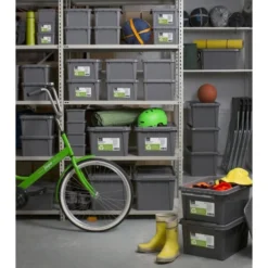 Caisse De Rangement Avec Couvercle En Plastique Recyclé 61 Litres -Outils De Stockage caisse de rangement 61 l avec couvercle en plastique recycle 3