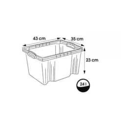 Keeeper Caisse Plastique Solide Transparente 24 Litres -Outils De Stockage caisse de rangement naturel 24 l solide franz keeeper 4