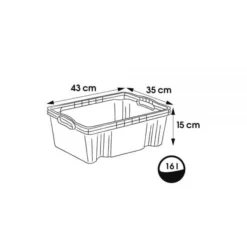 Keeeper Caisse De Rangement Transparente Plate 16 Litres -Outils De Stockage caisse de rangement plate 16 l verte franz keeeper 4