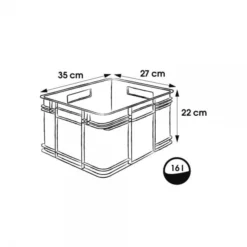 Keeeper Caisse De Rangement Empilable 16 Litres Euro-Box M -Outils De Stockage caisse de rangement transparente 16 litres euro box m keeeper 3