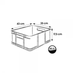 Keeeper Caisse De Rangement Empilable 20 Litres Euro-Box L -Outils De Stockage caisse de rangement transparente 20 l euro box l bruno keeeper 2