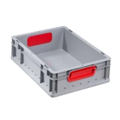Bac Gerbable Norme Europe 412 EuroBox Gris Rouge Allit