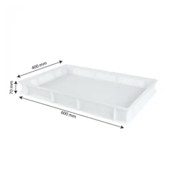 Caisse Finement Ajourée 600 X 400 X 70 Mm 12 L - Blanc -Outils De Stockage caisse finement ajouree 600 x 400 x 70 mm 12 l blanc 2