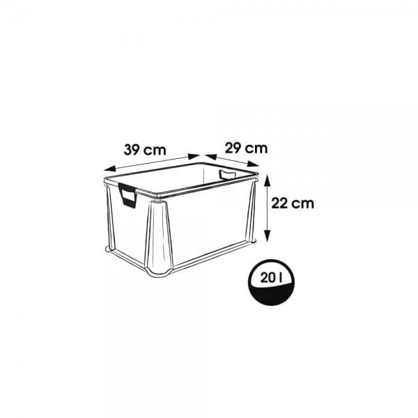 Keeeper Caisse Plastique Empilable Translucide 20 Litres 2 Keeeper Caisse Plastique Empilable Translucide 20 Litres – Image 2