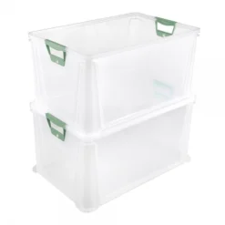Keeeper Caisse Plastique Translucide Empilable 64 Litres -Outils De Stockage caisse translucide 64 litres 3