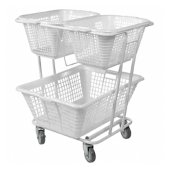 Chariot Acier Epoxy Pour Corbeilles à Linge -Outils De Stockage chariot acier epoxy pour corbeilles a linge 2