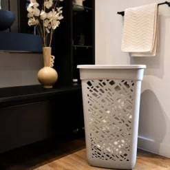 EDA Panier à Linge élégant En Plastique 60 Litres -Outils De Stockage coffre a linge elegant en plastique 60 litres 3