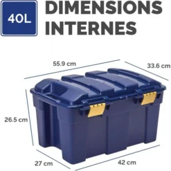 Fellowes Coffre De Rangement En Plastique Solide 40 Litres -Outils De Stockage coffre de rangement en plastique solide 40 litres 2