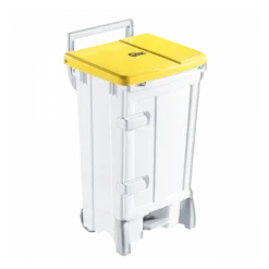 Collecteur à Pédale 90 L + Porte - Couvercle Jaune