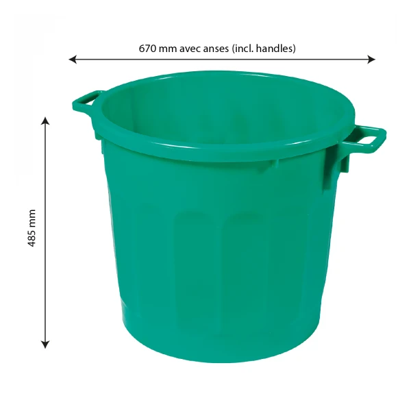 Conteneur Alimentaire Rond HACCP 75 L - Vert 3 Conteneur Alimentaire Rond HACCP 75 L - Vert – Image 3