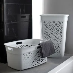 EDA Corbeille à Linge En Plastique Design 45 Litres -Outils De Stockage corbeille a linge en plastique design 45 litres 2